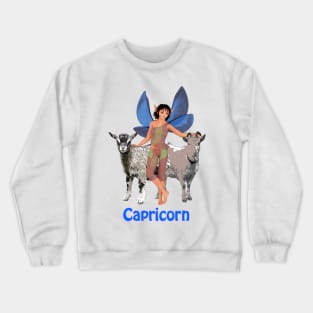 Capricorn woman girl fairy faerie elf goat zodiac horoscope Crewneck Sweatshirt